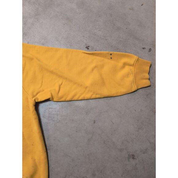 VTG Nike Center Swoosh Mens XXL Yellow Pullover Stained Gray Bar Tag - Picture 6 of 10